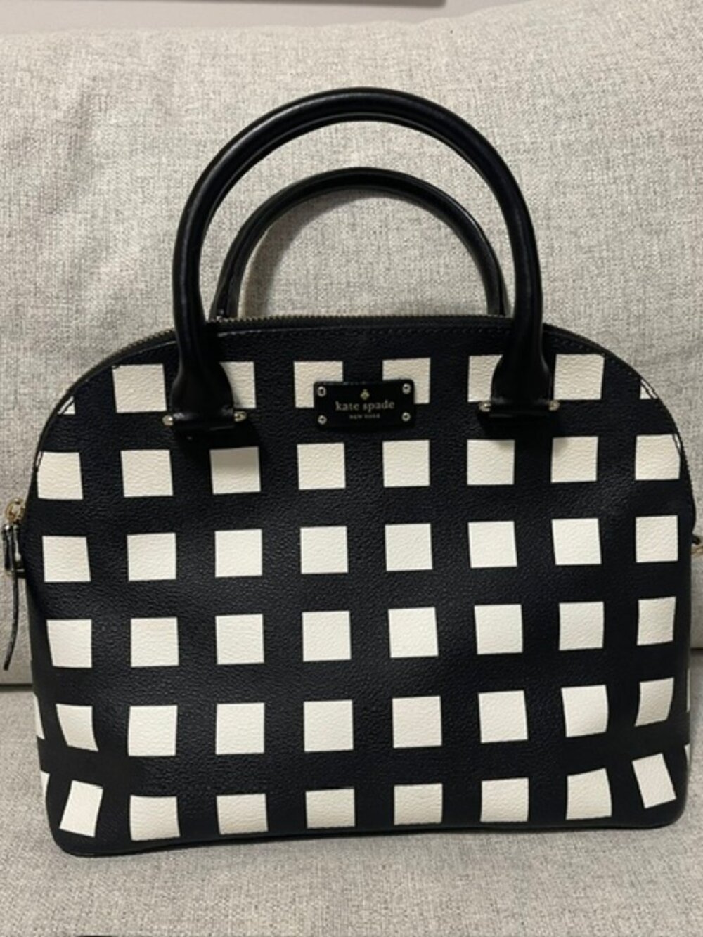 NWOT Kate Spade Grove Street Carli Satchel - Pop Art Check Black & Off-White